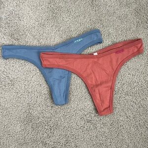 Victoria Secret Set of 2 Thongs Sz Lg